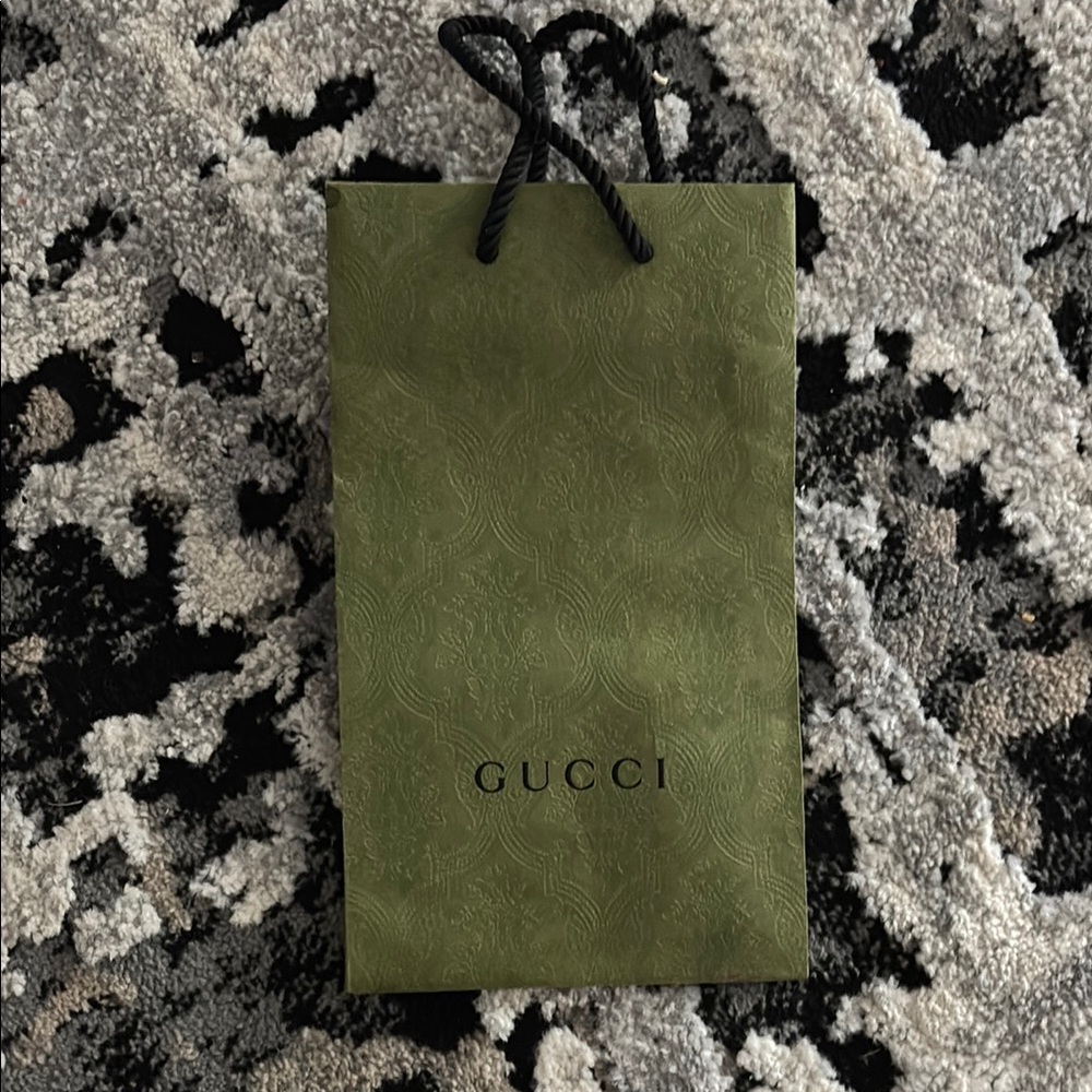 Gucci Olive Embossed Gift Bag